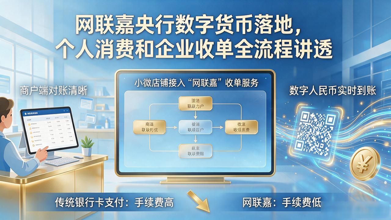 网联嘉央行数字货币落地，个人消费和企业收单全流程讲透